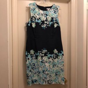 New York & Co Blue, floral, below knee dress